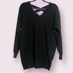 Charlotte Russe Black Crossed Back Sweater Tunic